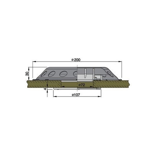 Aérateur de pont inox UFO Vetus | Ventilation permanente pour bateau et fourgon aménagé - dimensions