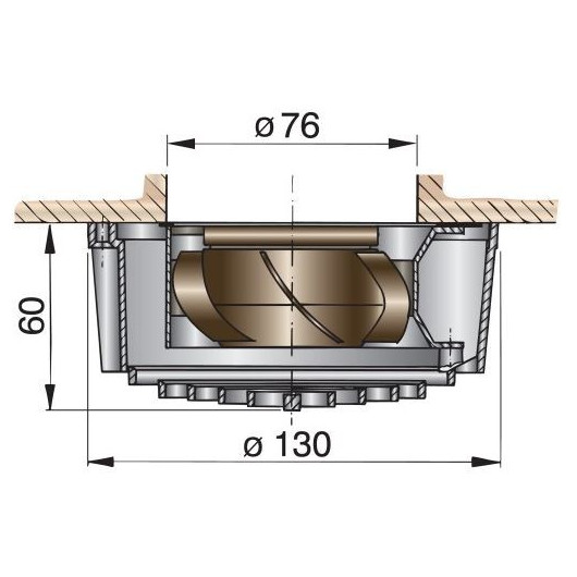 FAN12 Vetus | Ventilateur électrique 12V pour aérateur de pont de bateau, van et fourgon | dimensions