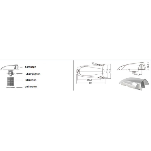 OSCULATI Boite dorade aérateur profilé bateau accessoire voilier ou vedette