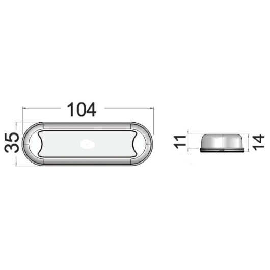Compact LED 104 x 35 mm Osculati | Spot d'éclairage 12/24V pour bateau et van aménagé dimensions
