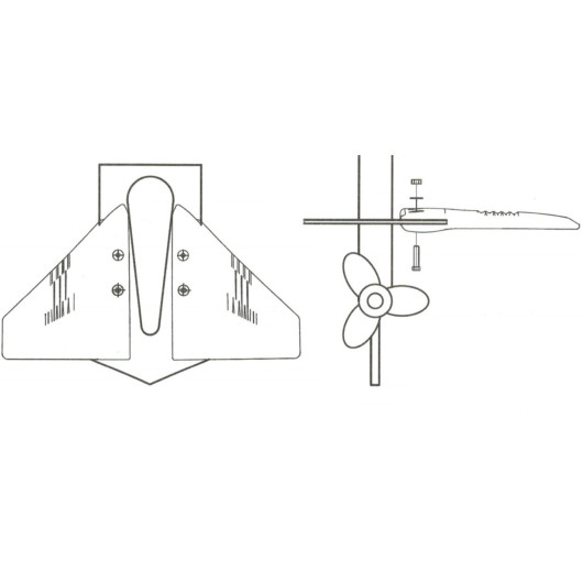 Stabilisateur hydrofoil Osculati Hydroboat | Moteur hors-bord de bateau jusqu’à 50 CV | schéma