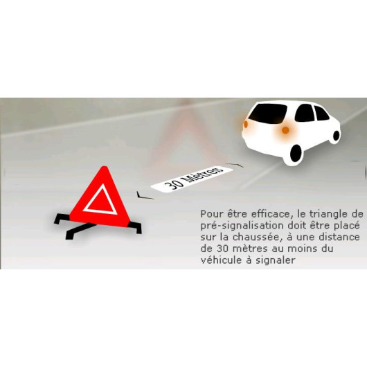 Utilisation du triangle de signalisation : EURO ACCESSOIRES Trousse de sécurité M1 triangle+gilet.