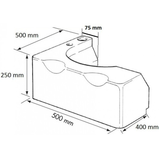 Réservoir universel eaux noires 26L Osculati | Compatible WC bateau, voilier ou camping-car | dimensions