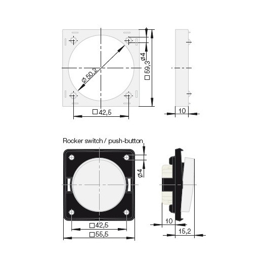BERKER Interrupteur integro double 12/230 V