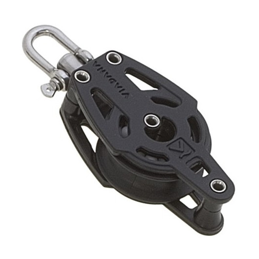 Polie accastillage voilier carbone VIADANA avec émerillon et ringot pour cordage 10-12 mm