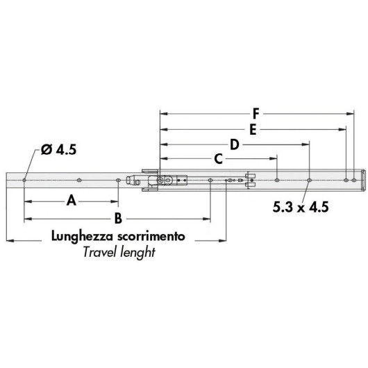 OSCULATI Coulisseau inox 397 mm