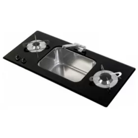Combiné PV1366 Can 2 feux + évier central | accessoire fourgon ou voilier