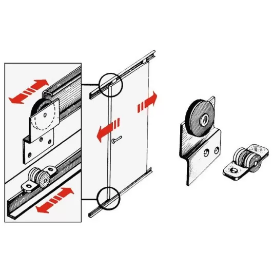 OSCULATI Chariot et rail inox pour porte