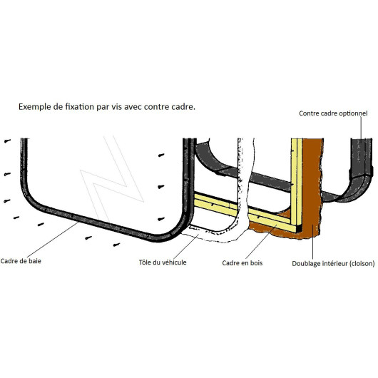 Fenêtre Fixe Pour Camping-car, Ronde, 500 X 400 Mm - Verre Teinté 4 Mm, étanche, Pour Remorque, Abri De Jardin, Van