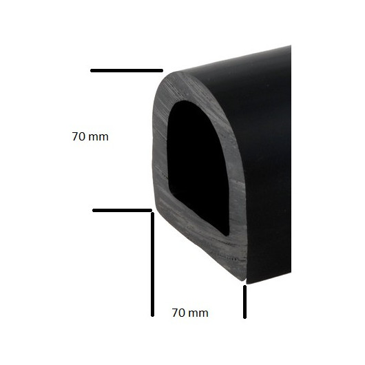 OSCULATI Liston PVC noir 70 x 70 mm