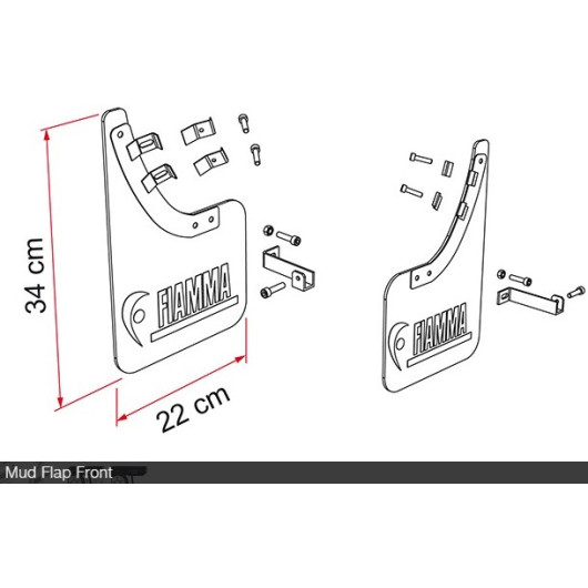 Mud Flap FIAMMA - garde boue bavette pour roue de fourgon aménagé Ducato