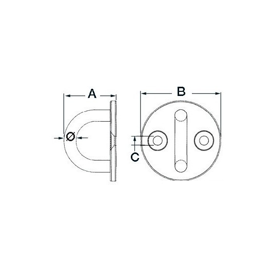 OSCULATI Pontet inox platine ronde