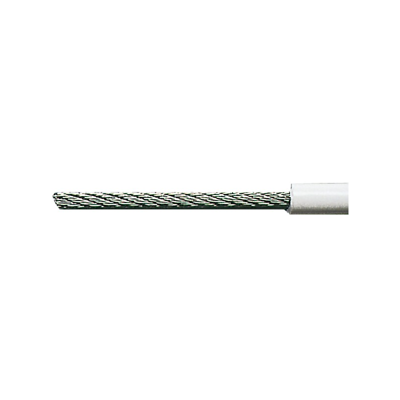 Câble Inox A4 Gainé Blanc 7x7 – Couronne 20m – Pour Main Courante, Garde-corps Et Bateau (Ø 3-6mm)