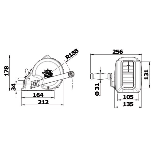OSCULATI Treuil 540 Kg carèné