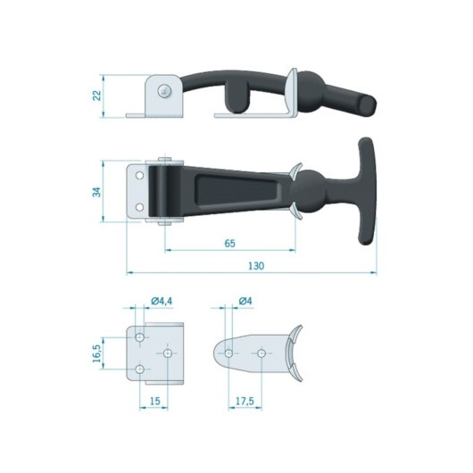 PLASTIMO Attache-capot caoutchouc