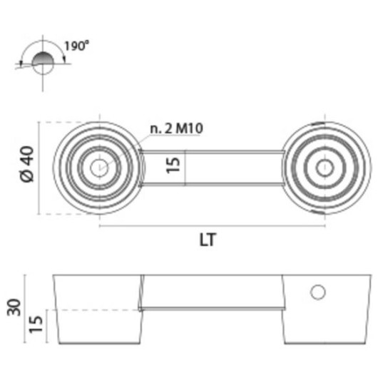 FS Charnière laiton 138 x 40 x 30 mm