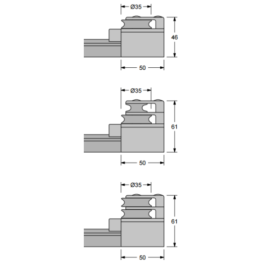 ANTAL Embout de rail 4 Race taille 100