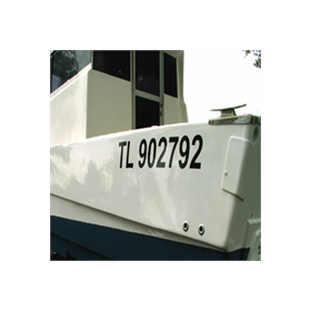 Lettre adhésive noire 120 mm Euromarine | Immatriculation à coller pour bateau conforme Division 240