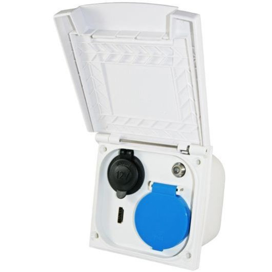 HABA Socle extérieur 230V + 12V + HDMI + satellite