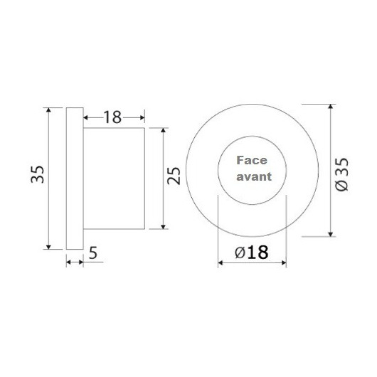 Lumière LED encastrable Osculati - éclairage 12/24 V bateau & camping-car - schéma