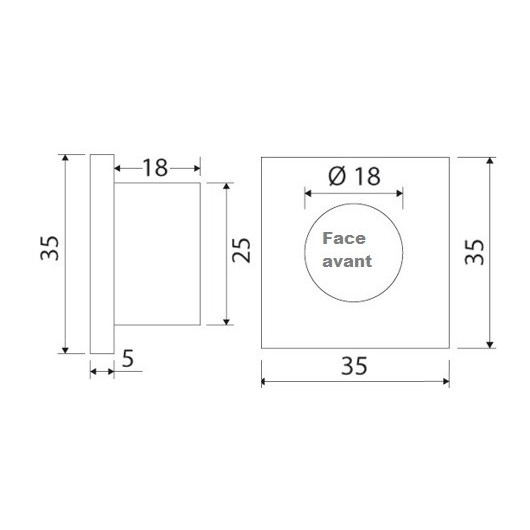 OSCULATI Spot encastré carré inox à LED pour intérieur extérieur du bateau.