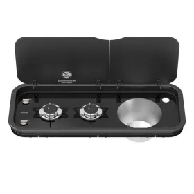 Combiné plan de cuisson gaz & évier pour camping-car et fourgon ou van aménagé - H2R Equipements