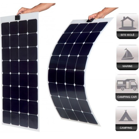 Grand panneau solaire souple et  flexible 235W cellules SUNPOWER black.