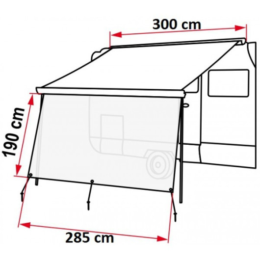 Sun View XL 260 FIAMMA  - Façade de store pour van, fourgon & camping-car 2,60 m