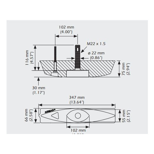 AIRMAR Sonde B45DT 600W, accessoire combiné sondeur de pêche pour bateau & voilier