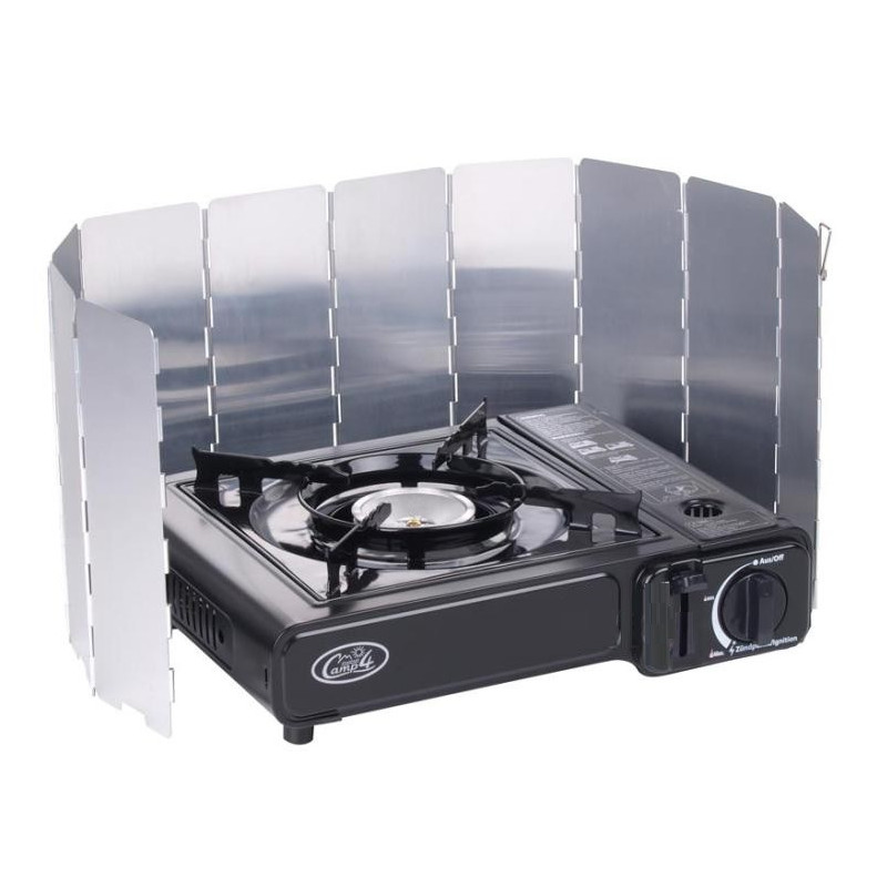 VEVOR Four De Camping Pliable, Réchaud De Camping Portable En Acier Inoxydable Avec Grille A 3 Niveaux Poignee Et Thermometre Pour Feu A Bois Cuisiniere Au Propane Barbecue Cuisine En Plein Air