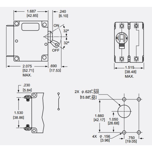 AIRPAX IAG Bipolaire interrupteur + disjoncteur mangéto hydro.