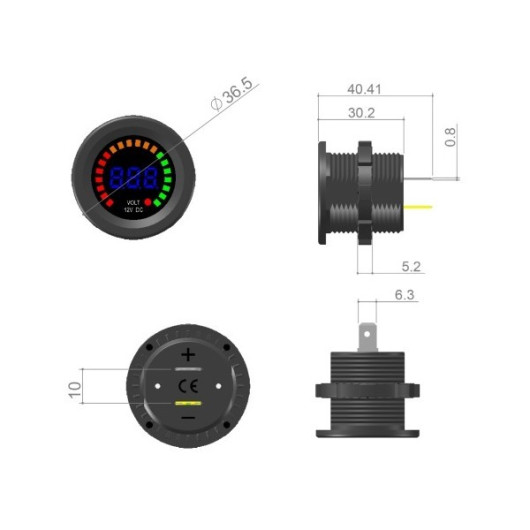 EM Voltmètre Pro + USB, accessoire électricité pour camping-car, fourgon aménagé & bateau