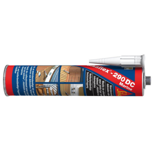 SIKA Skaflex 290 DC idéale pour le calfatage collage et jointure des pont teck et bois du bateau.