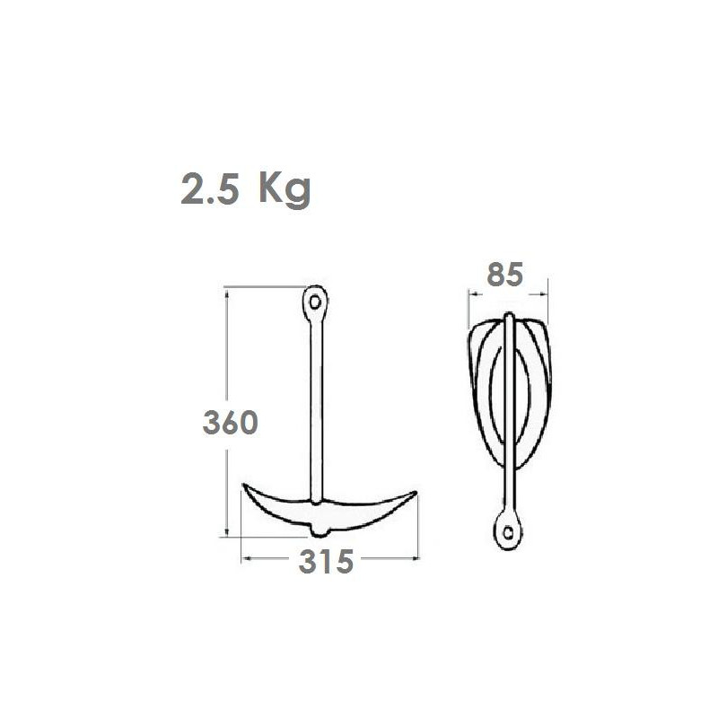 OSCULATI Ancre Trefoil 5 Kg - Ancre Marine Robuste Pour Bateau