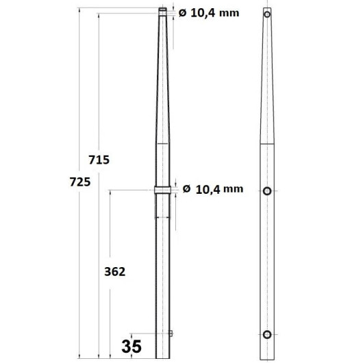 OSCULATI Chandelier inox pour bateau 725 mm tête sphérique inox