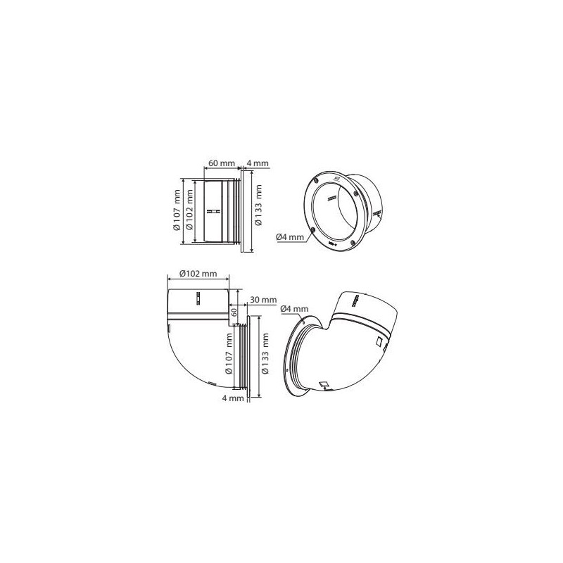 Nuova Rade Soufflet Pour Câble – Diamètre Hors-tout 103 Mm, Encastrement 69 Mm, Hauteur 109 Mm, Noir