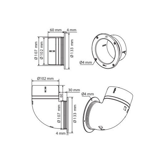 NUOVA RADE Manchon ø 102 VMC bateau