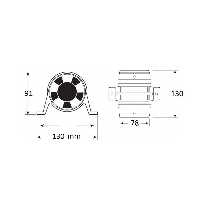 Ventilateur D'échappement 12V 145 CFM 7.6 Cm - Pour Bateau, Camping-car, Cale, Cuisine - 2