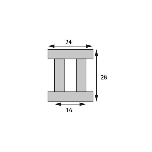 Chariot rail en I 24 mm 4 roulettes BARTON  - chariot de voile de bateau