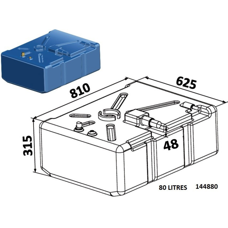 Réservoir D'essence Avec Capteur Pour Quad ATV 150-250cm³ - Capacité ~3,7L, Type 98, Marque HMParts, Neuf