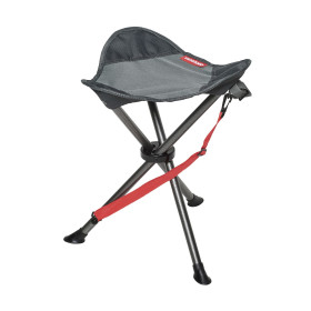TRIGANO Tabouret 3 pieds acier Tabouret pliant acier Trigano | Léger et compact pour camping-car, vanlife et plein air | gris-noir