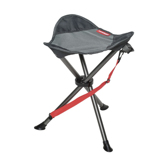 Tabouret pliant acier Trigano | Léger et compact pour camping-car, vanlife et plein air | gris-noir