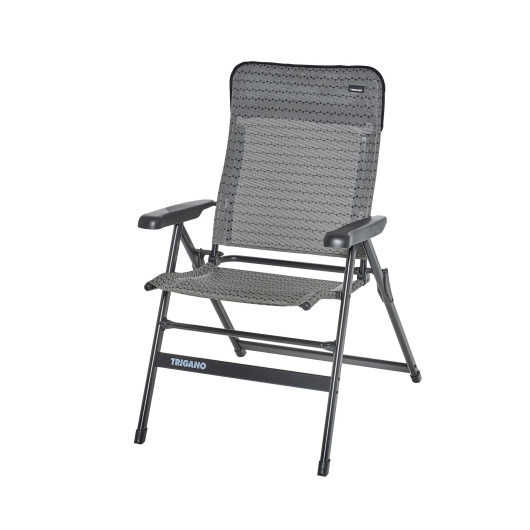 Fauteuil alu dossier bas slim XL TRIGANO - chaise de camping pour le plein air avec accoudoir