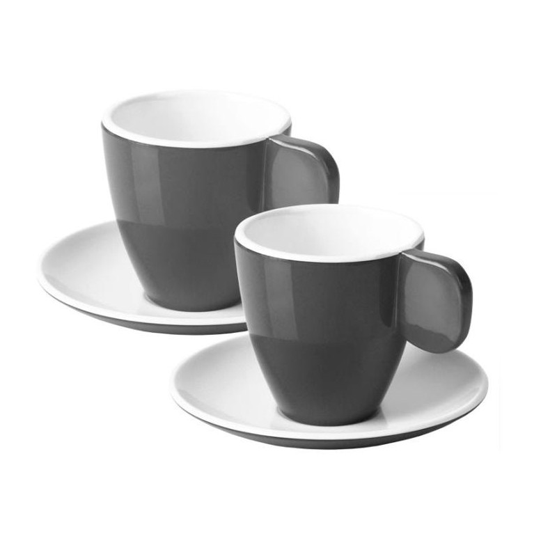 Lot De 2 Tasses à Expresso Sass & Belle - Dégradé Pastel Rose Et Vert - Grès émaillé - Cadeau Décoration Cuisine