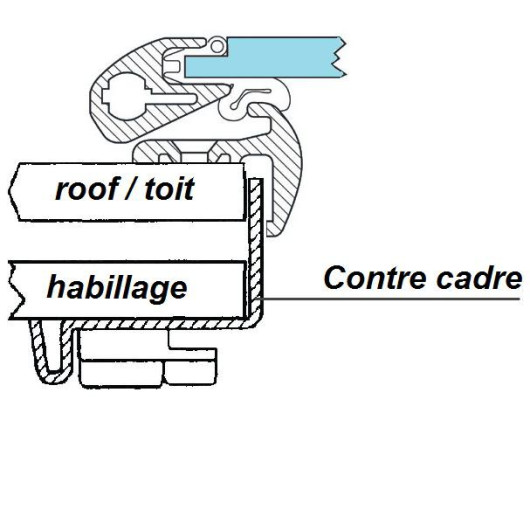 Equipement bateau et camping-car, spécial aménagement, LEWMAR Contre cadre panneau de pont