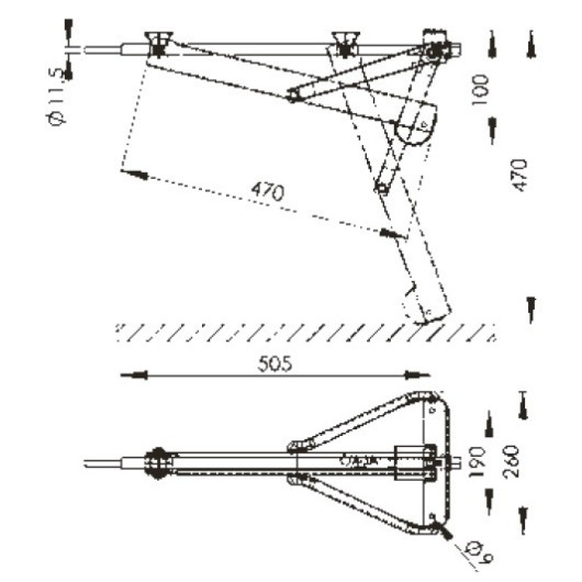 AL-KO Vérin 470 mm - 800 kg