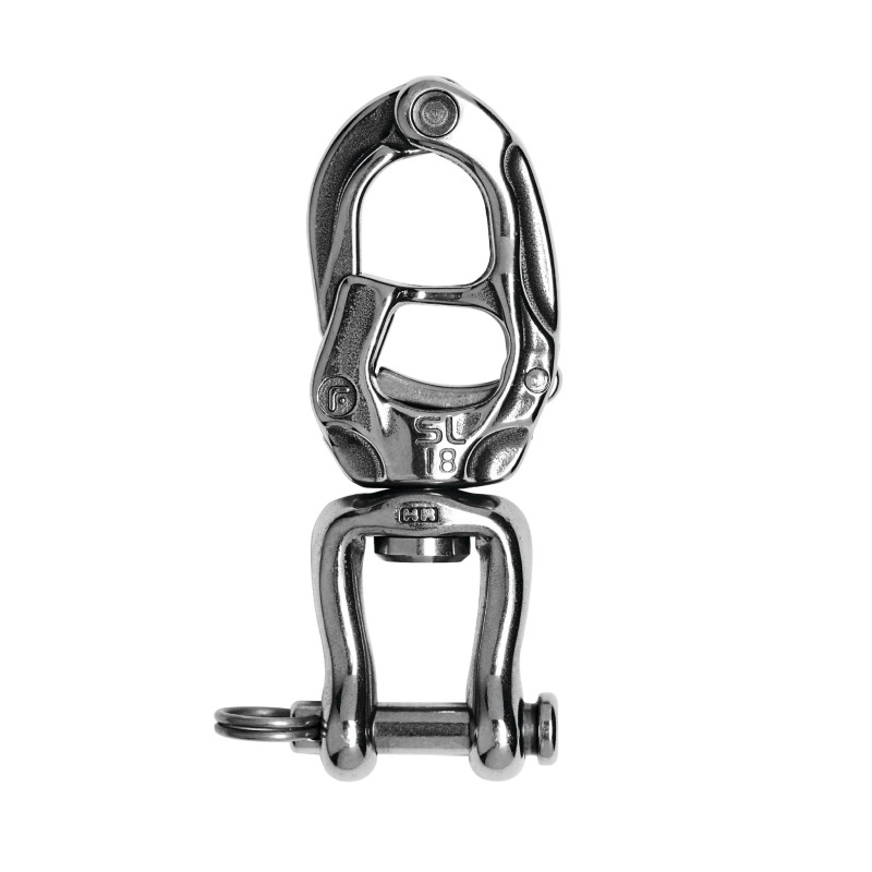 Mousqueton Pivotant POFET 87mm Acier Inoxydable 316 - Emerillon à Largage Rapide Pour Voilier