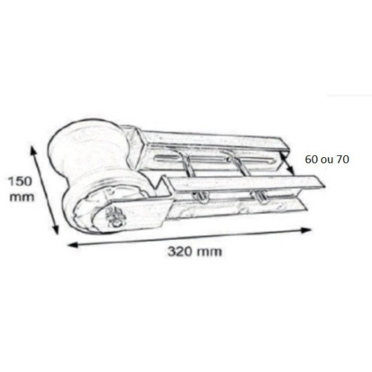 Rouleau centrale avec support pour remorque bateau.