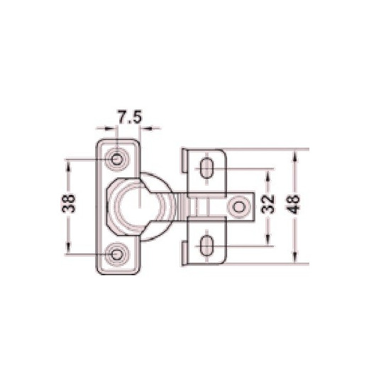 DECMO Charnière invisible 50 x 50 mm
