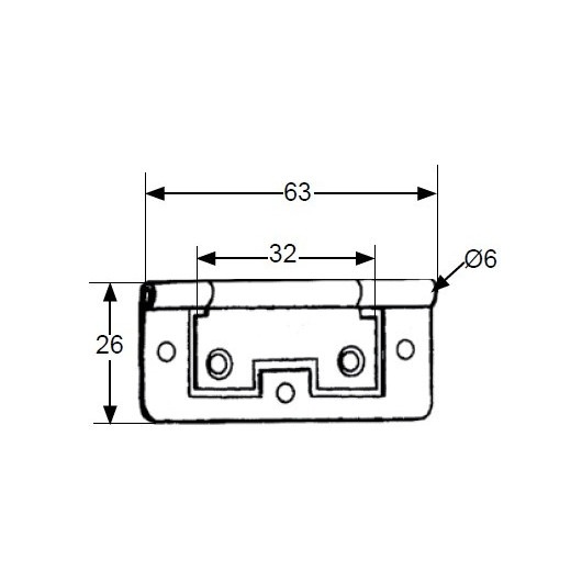 DECMO Charnière anglaise 63/76mm